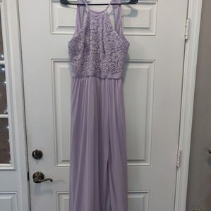 David's Bridal Lace Halter Bridesmaid Dress